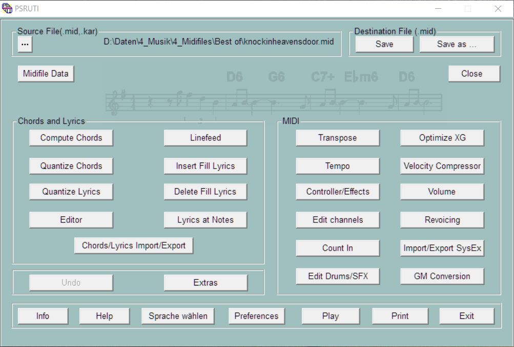 Screenshot Midi Software